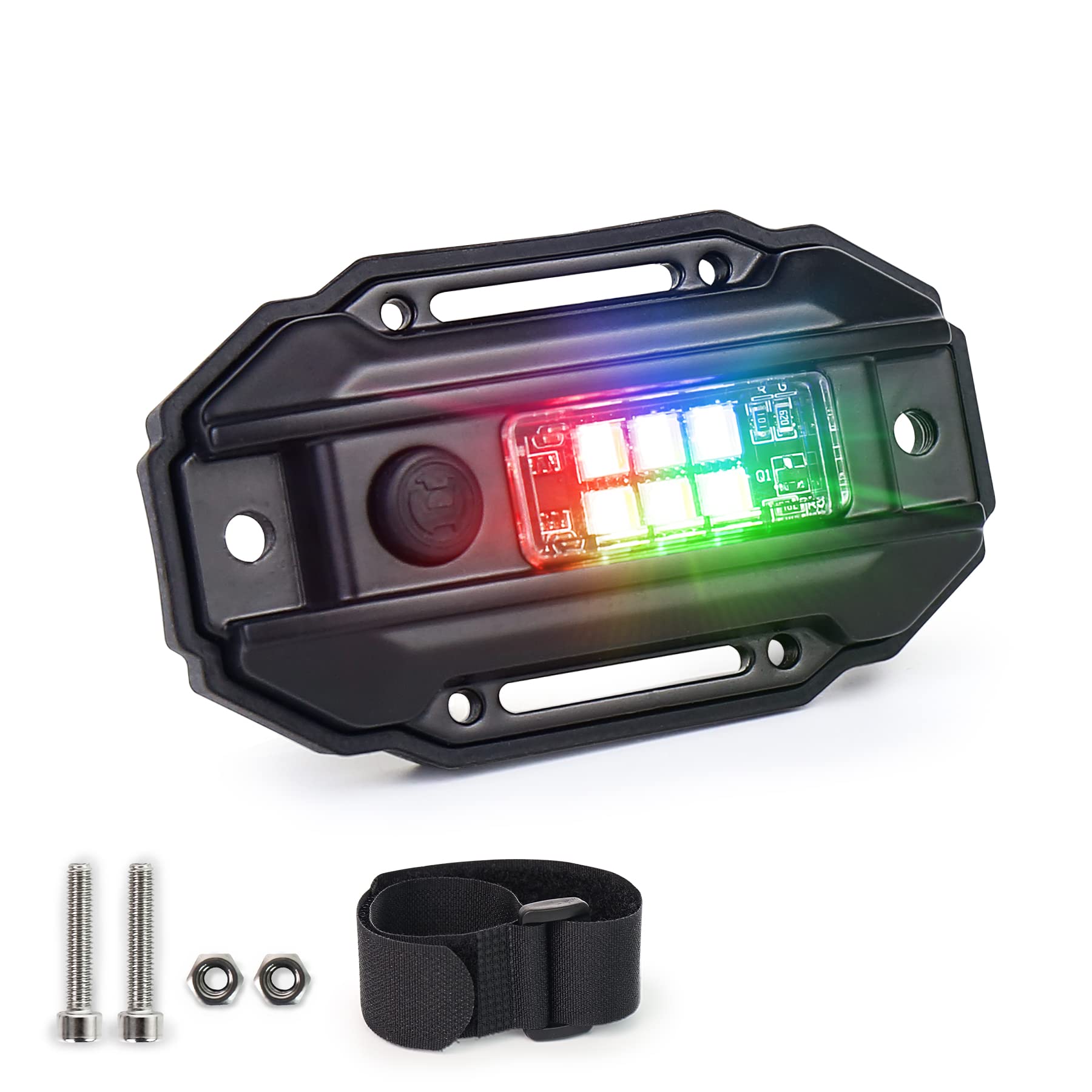 Universal RGB Strobe Roll Bar Mount Car LED Interior Light - UTV ATV Polaris RZR Can Am Truck - White/Red/Green/Blue