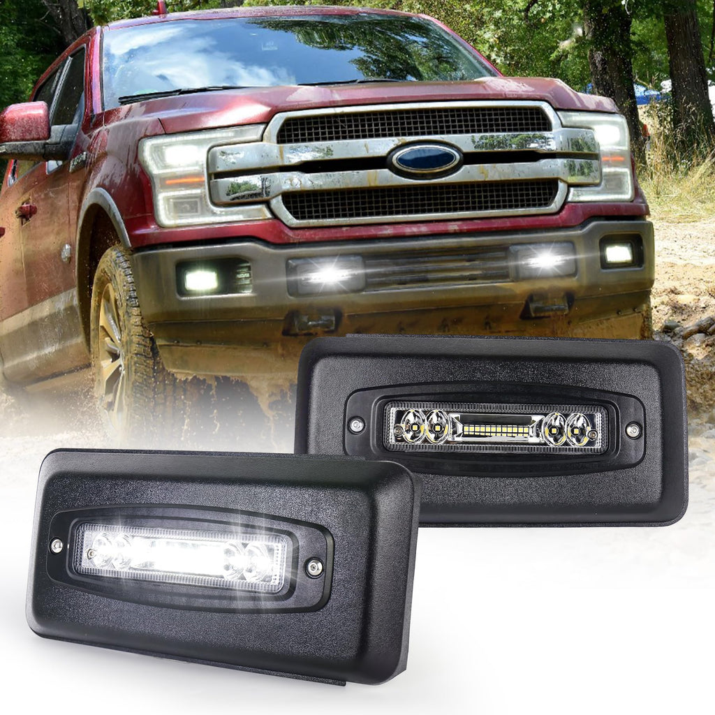 Bumper Guards Pad with LED Lights 300% Brighter Replacement Inserts End Caps for 2018-2020 Ford F150