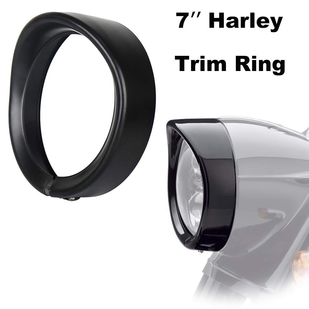 Headlight Trim Ring 7 inch Headlight Black Visor Ring for Davidson Road King Street Glide