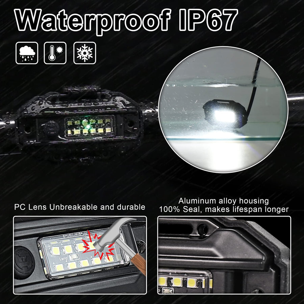 UTV Dome Light, Universal Roll Bar LED Dome Lights Car Interior White Reading Light with Green Indicator for UTV Honda Kawasaki Polaris RZR Can-Am SXS ATV Truck