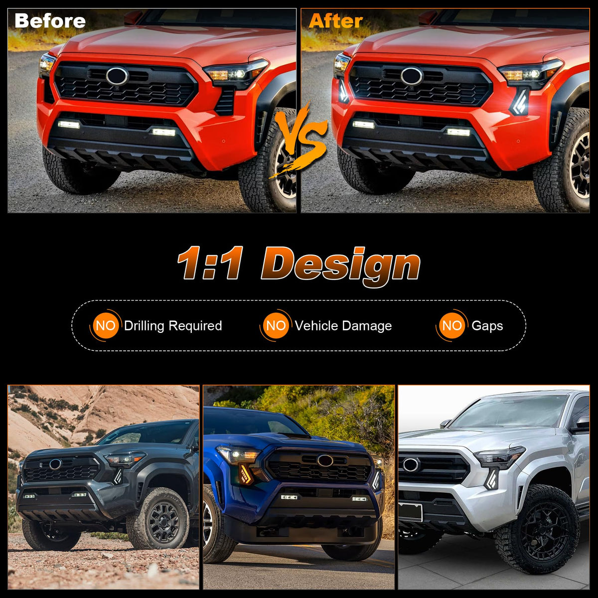 LED Fang Lights for GEN 4 Toyota Tacoma 2024-2026