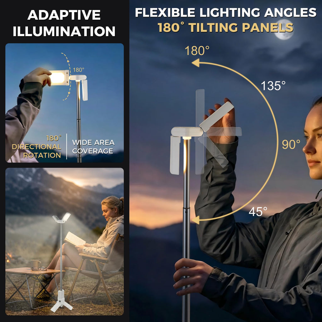 Telescopic Camping Lantern, Rechargeable LED Camp Light with Stand