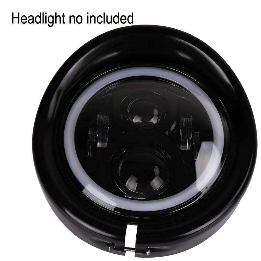 Headlight Trim Ring 7 inch Headlight Black Visor Ring for Davidson Road King Street Glide