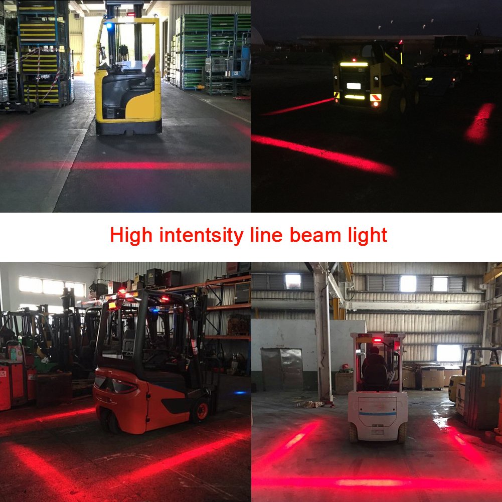 Forklift Safety Light LED Red Zone Warehouse Pedestrian Warning Light 12v-60v DC Truck Security Indicator Spotlight