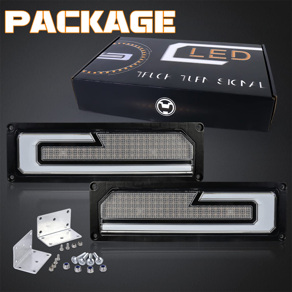 LED Turn Signal Replacement Lights with White DRL Welcome Light Compatible with 1988-1998 Chevy GMC C/K 1500 2500 3500 Silverado Tahoe Suburban Yukon C10