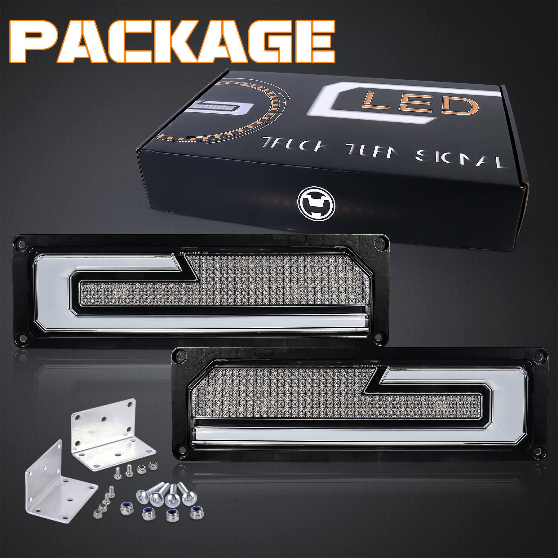 LED Turn Signal Replacement Lights with White DRL Welcome Light Compatible with 1988-1998 Chevy GMC C/K 1500 2500 3500 Silverado Tahoe Suburban Yukon C10