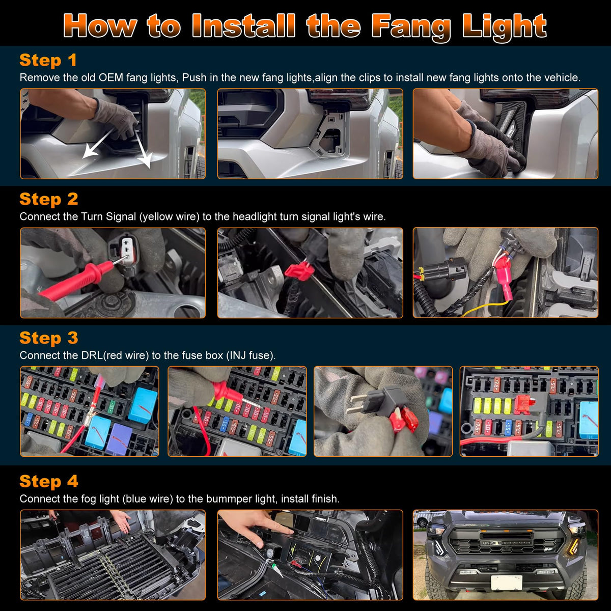 LED Fang Lights for GEN 4 Toyota Tacoma 2024-2026