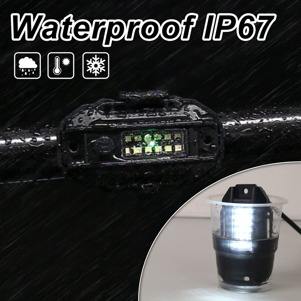 UTV Dome Light, Universal Roll Bar LED Dome Lights Car Interior White Reading Light with Green Indicator for UTV Honda Kawasaki Polaris RZR Can-Am SXS ATV Truck